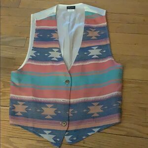 Vintage Aztec Print Vest 